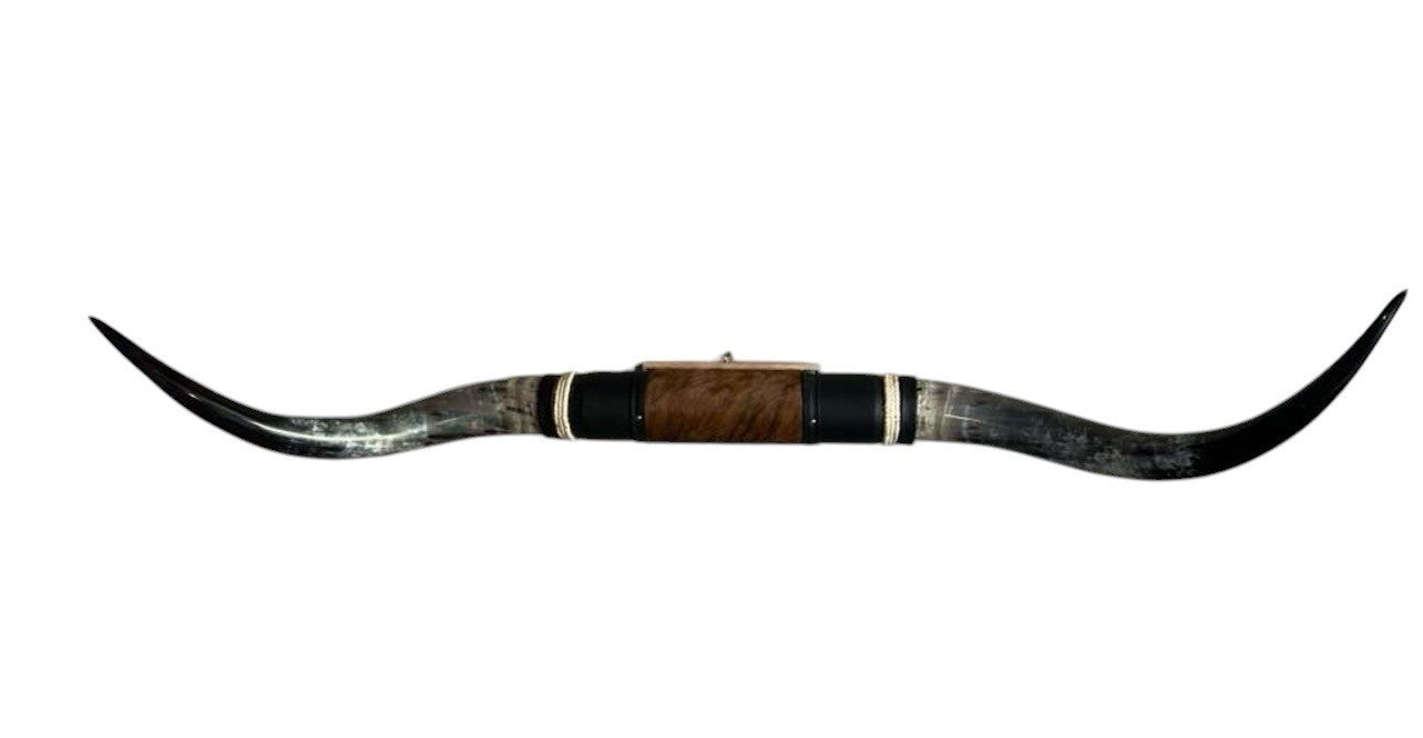 MOUNTED STEER HORNS About 6 feet wide LONGHORN POLISHED MOUNT BULL COW B144