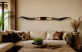 MOUNTED STEER HORNS About 6 feet wide LONGHORN POLISHED MOUNT BULL COW B135
