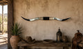 MOUNTED STEER HORNS About 6 feet wide LONGHORN POLISHED MOUNT BULL COW B139