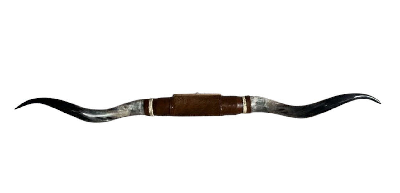 MOUNTED STEER HORNS About 6 feet wide LONGHORN POLISHED MOUNT BULL COW B151