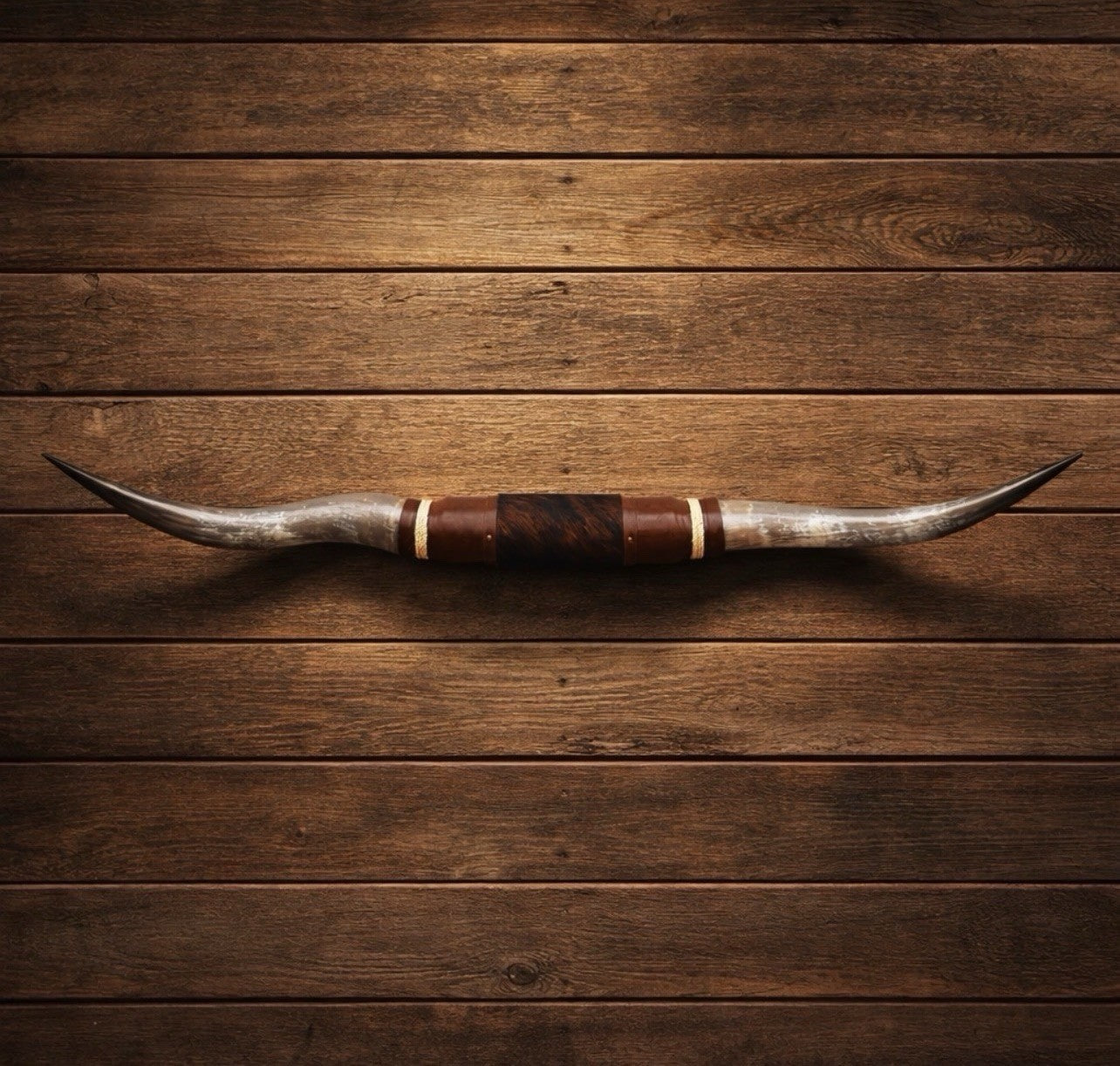 MOUNTED STEER HORNS About 6 feet wide LONGHORN POLISHED MOUNT BULL COW B100