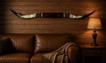 MOUNTED STEER HORNS About 6 feet wide LONGHORN POLISHED MOUNT BULL COW B154