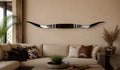 MOUNTED STEER HORNS About 6 feet wide LONGHORN POLISHED MOUNT BULL COW B134