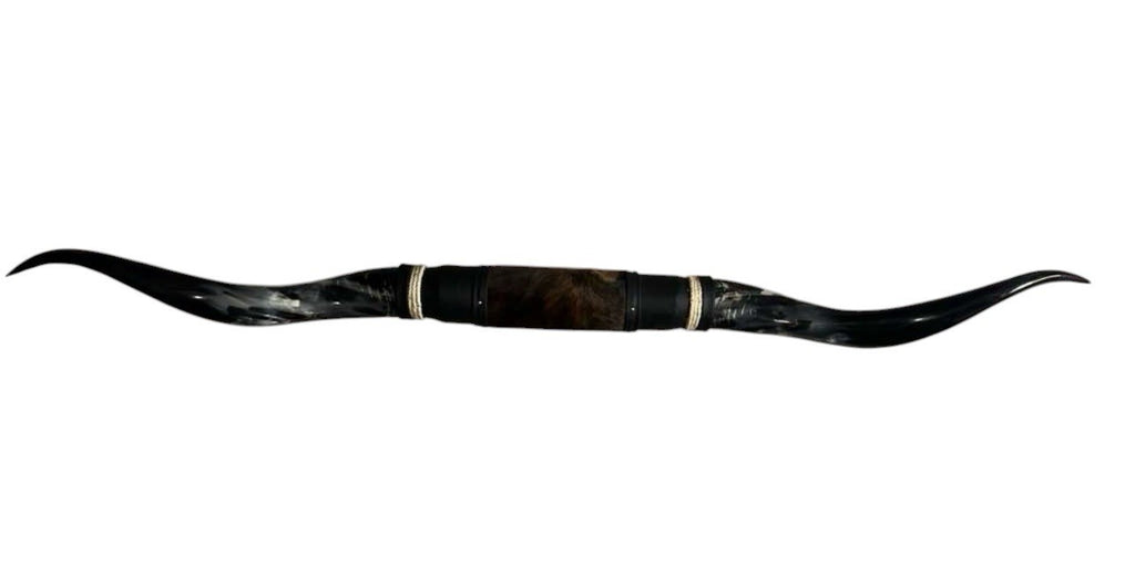 MOUNTED STEER HORNS About 6 feet wide LONGHORN POLISHED MOUNT BULL COW B159