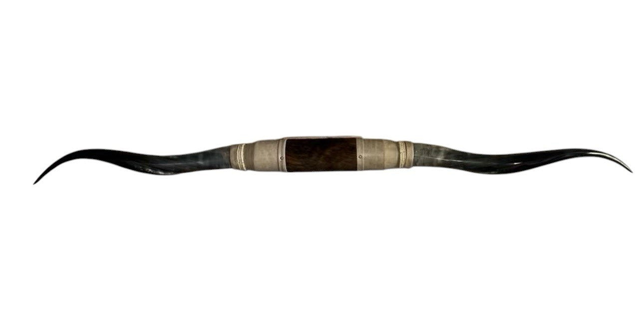 MOUNTED STEER HORNS About 6 feet wide LONGHORN POLISHED MOUNT BULL COW B135