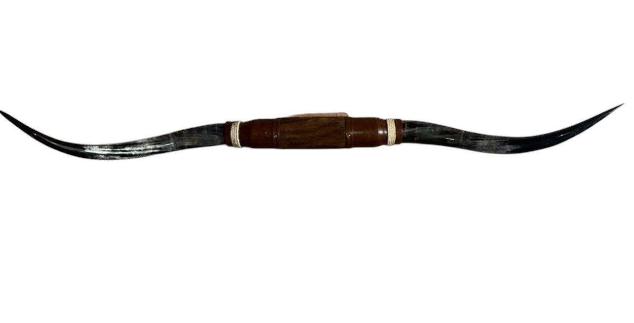 MOUNTED STEER HORNS About 6 feet wide LONGHORN POLISHED MOUNT BULL COW B157