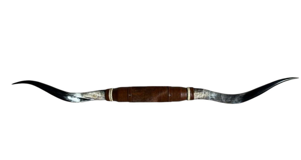 MOUNTED STEER HORNS About 6 feet wide LONGHORN POLISHED MOUNT BULL COW B131