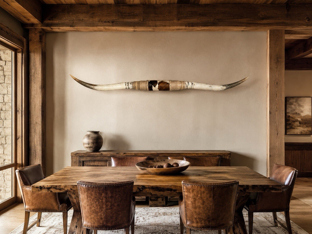 GENUINE LONGHORN 67 In Wide Mounted Steer Horns Western Ranch Decor