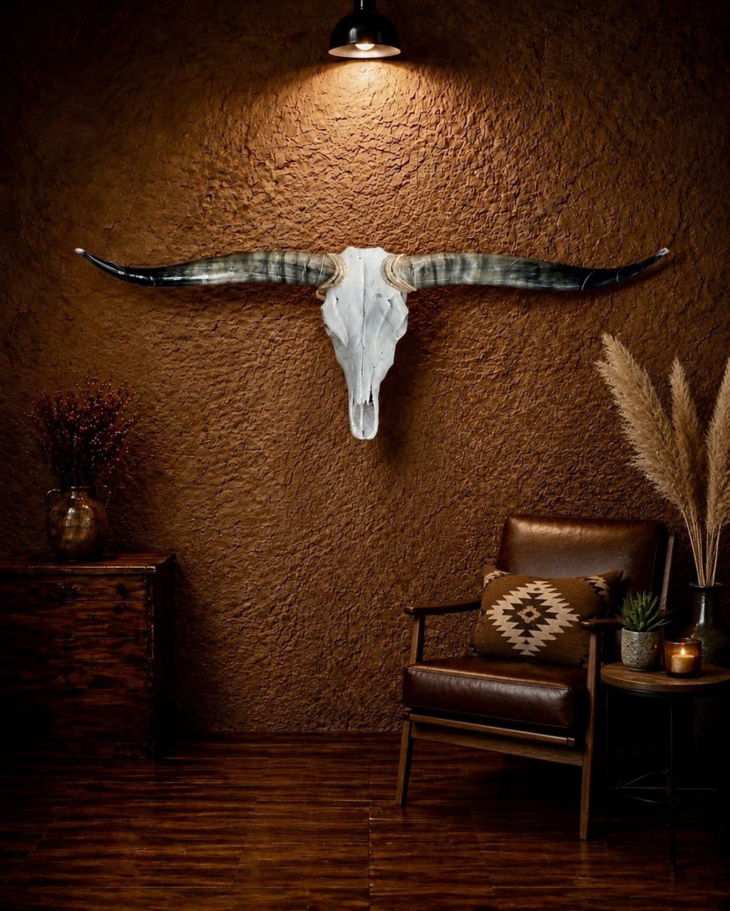 Longhorn SKULL 45 In WIDE Horns BULL HORN MOUNTED COW HEAD