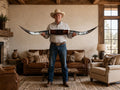 GENUINE LONGHORN 64 inches Wide Mounted Steer Horns Western Ranch Decor