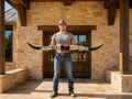 Authentic LONGHORN 66”  Wide Mounted Steer Horns Western Ranch Decor