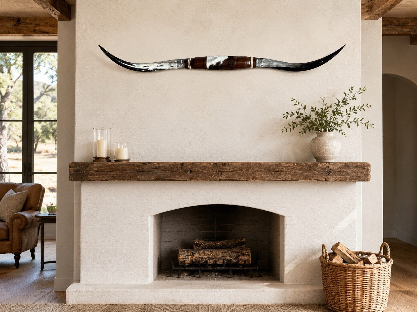 Mounted Steer Horns Longhorn 66 In Wall Decor Rustic Cabin Lodge Ranch Decor