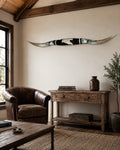 MOUNTED STEER HORNS  66 Inches wide LONGHORN POLISHED MOUNT BULL COW
