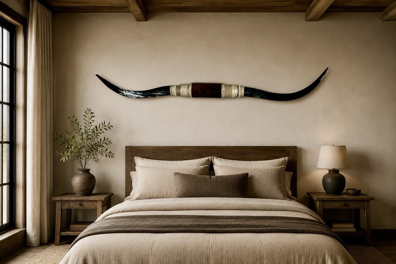Genuine Mounted LONGHORN Wall Mount + Cowhide Rug Included , Rustic Luxury Decor