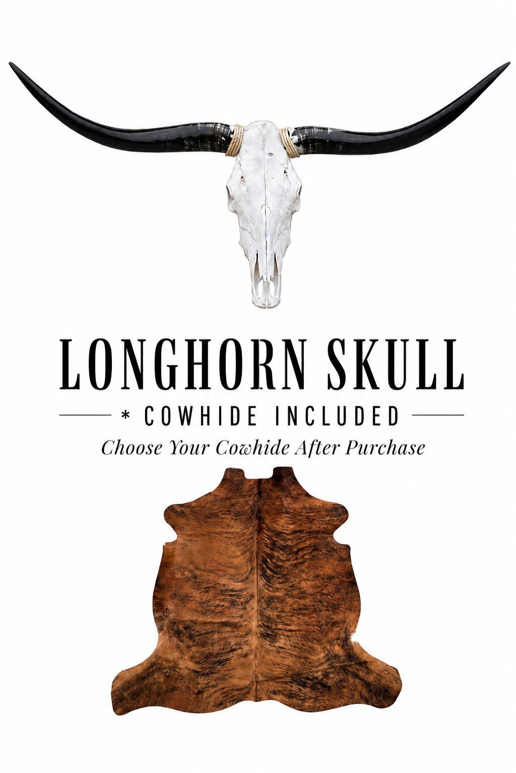 Longhorn Skull 4-4.5 Ft Wide Mounted Bull Horn Wall Decor Cowhide Included