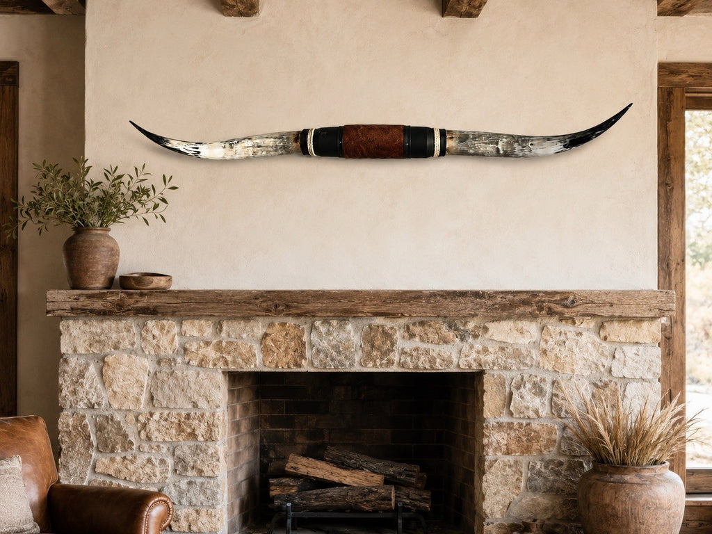 Mounted Steer Horns 64 in Wide Genuine Longhorn Ranch Wall Decor
