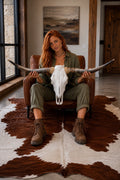 Longhorn SKULL 4-4.5 Ft Wide Horns BULL HORN MOUNTED COW HEAD Cowhide Included