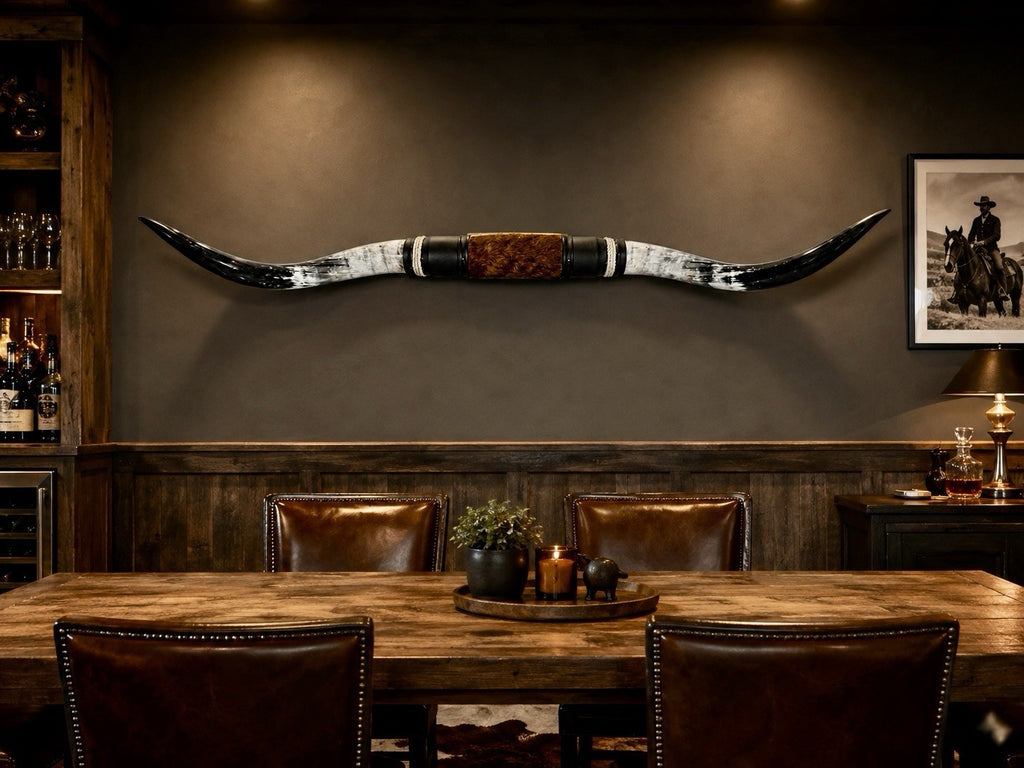 Authentic LONGHORN 68 In Wide Mounted Steer Horns Western Ranch Decor