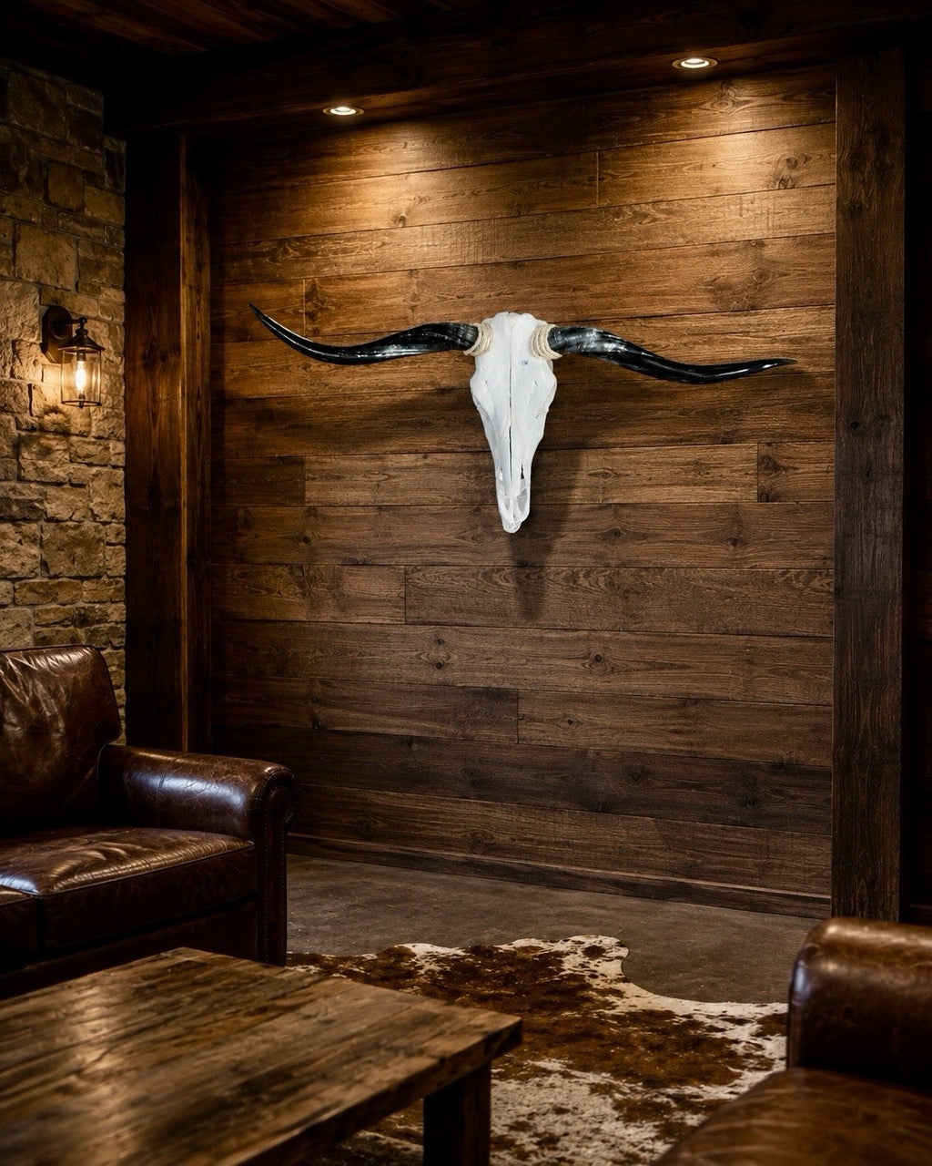 Mounted Longhorn Skull 53 In Wide Bull Horn Wall Decor Western Ranch