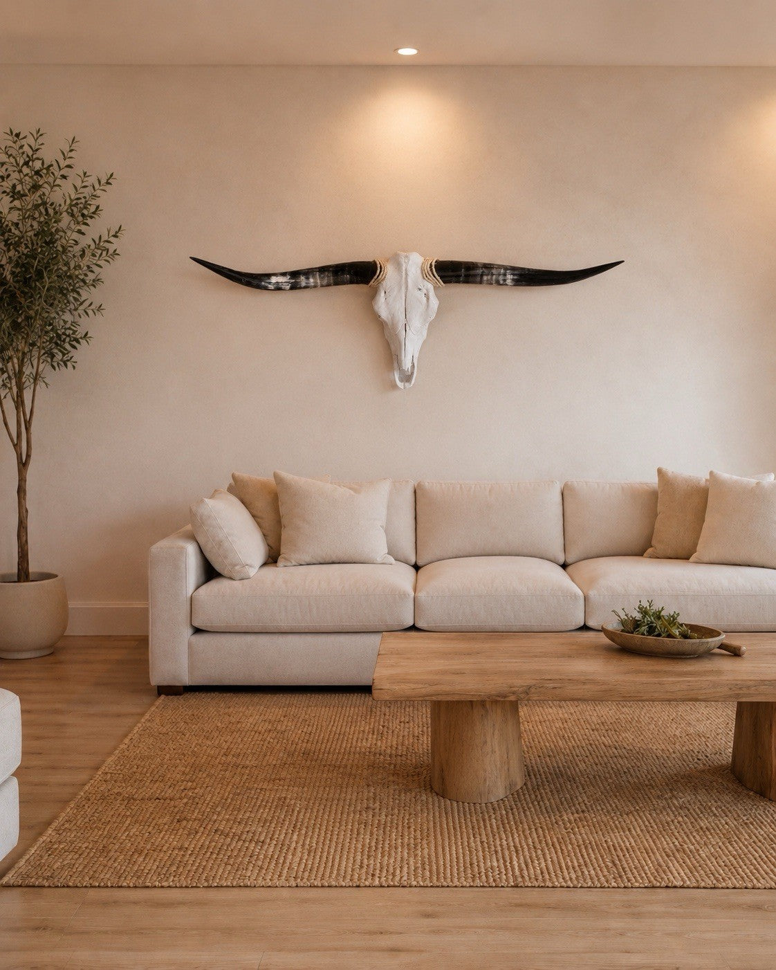 Genuine Longhorn SKULL 52 In WIDE Horns BULL HORN MOUNTED COW HEAD
