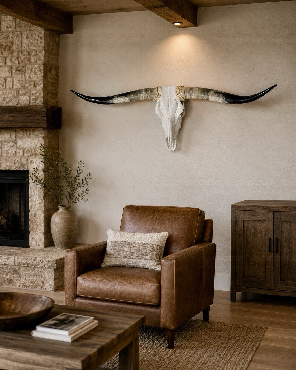Longhorn Skull Wall Decor 47 In Wide Mounted Bull Horn Rustic Lodge