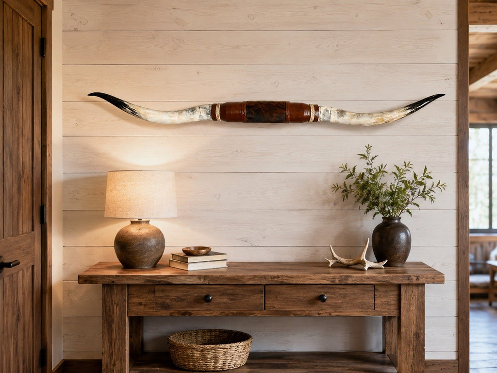 Mounted Steer Horns 69 inches  Wide Genuine Longhorn Ranch Wall Decor