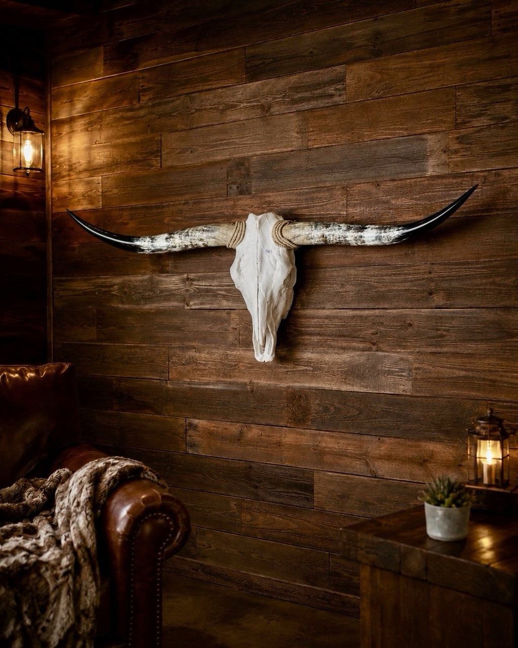 Longhorn Skull Wall Decor 51 In Wide Mounted Bull Horn Rustic Lodge
