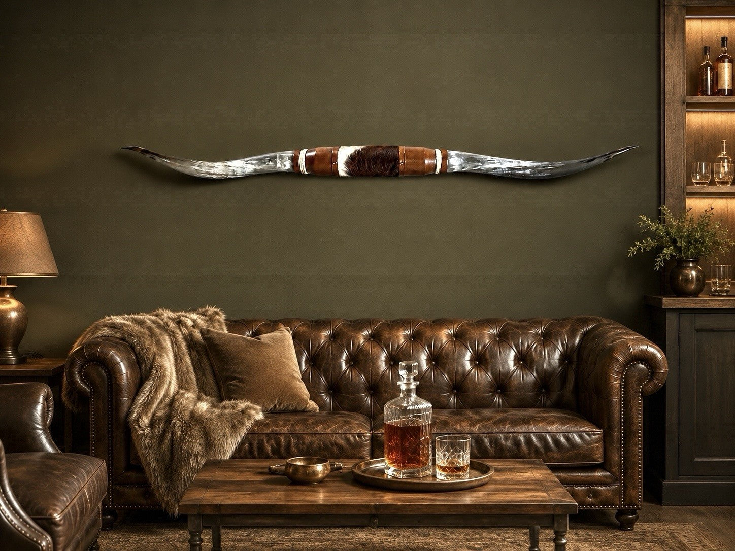 Genuine Mounted Longhorn 70 in Wide Western Luxury Wall Decor