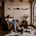 LONGHORN Wall Decor 64” Wide + FREE Cowhide Rug Gift Ranch Decor