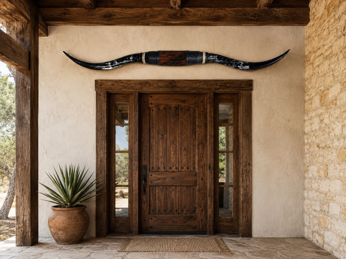 Authentic LONGHORN 65 Inches Wide Mounted Steer Horns Western Ranch Decor