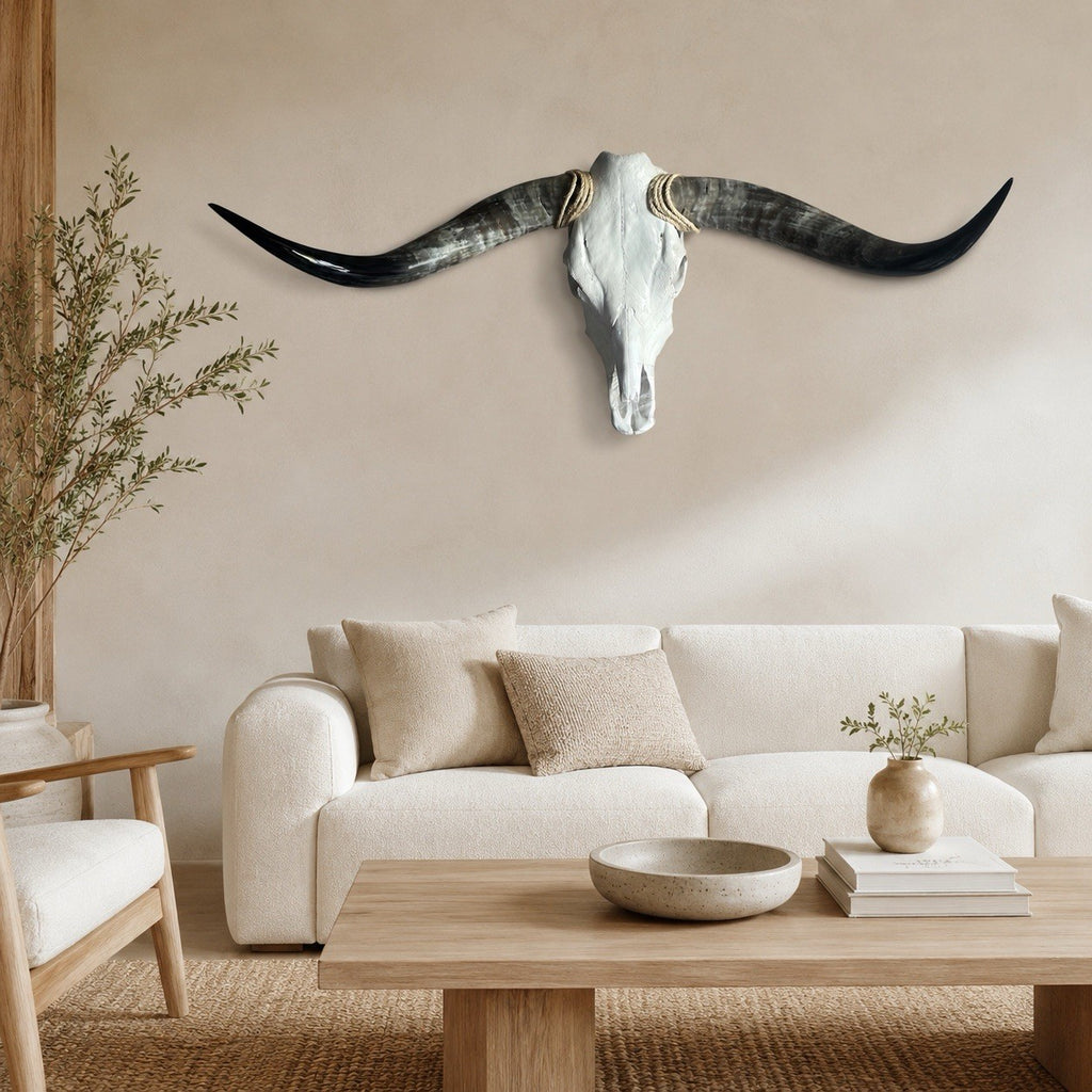 Longhorn SKULL 43 In WIDE Horns BULL HORN MOUNTED COW HEAD
