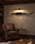 MOUNTED STEER HORNS  70 Inches wide LONGHORN POLISHED MOUNT BULL COW