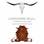 Longhorn Skull 4–4.5 Ft + Cowhide Rug Included – Western Ranch Decor