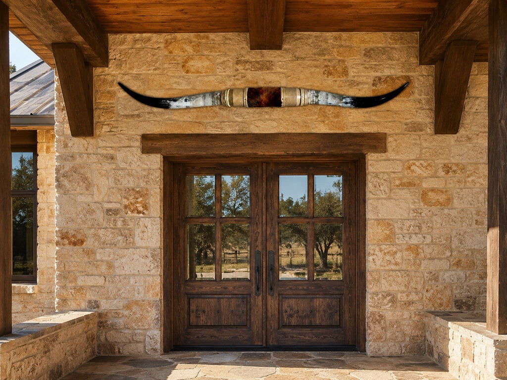 Authentic LONGHORN 66”  Wide Mounted Steer Horns Western Ranch Decor