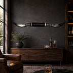 Statement Mounted Longhorn, 63” Wide – Western Living Room Wall Decor