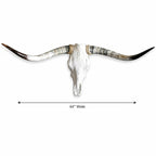 Longhorn Skull Wall Decor, 44” Wide – Natural Horns, Rustic Western Wall Decor