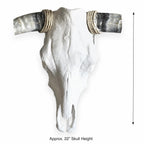 Longhorn Skull Wall Decor, 44” Wide – Natural Horns, Rustic Western Wall Decor