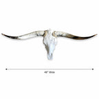 Longhorn Skull Wall Decor, 48” Wide – Natural Horns, Rustic Lodge Wall Decor