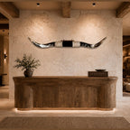 Mounted Longhorn, 63” Wide – Neutral Western Wall Decor