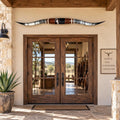 Mounted Longhorn Wall Decor, 68” Wide - Natural Horns with Cowhide-Wrapped Wood Mount