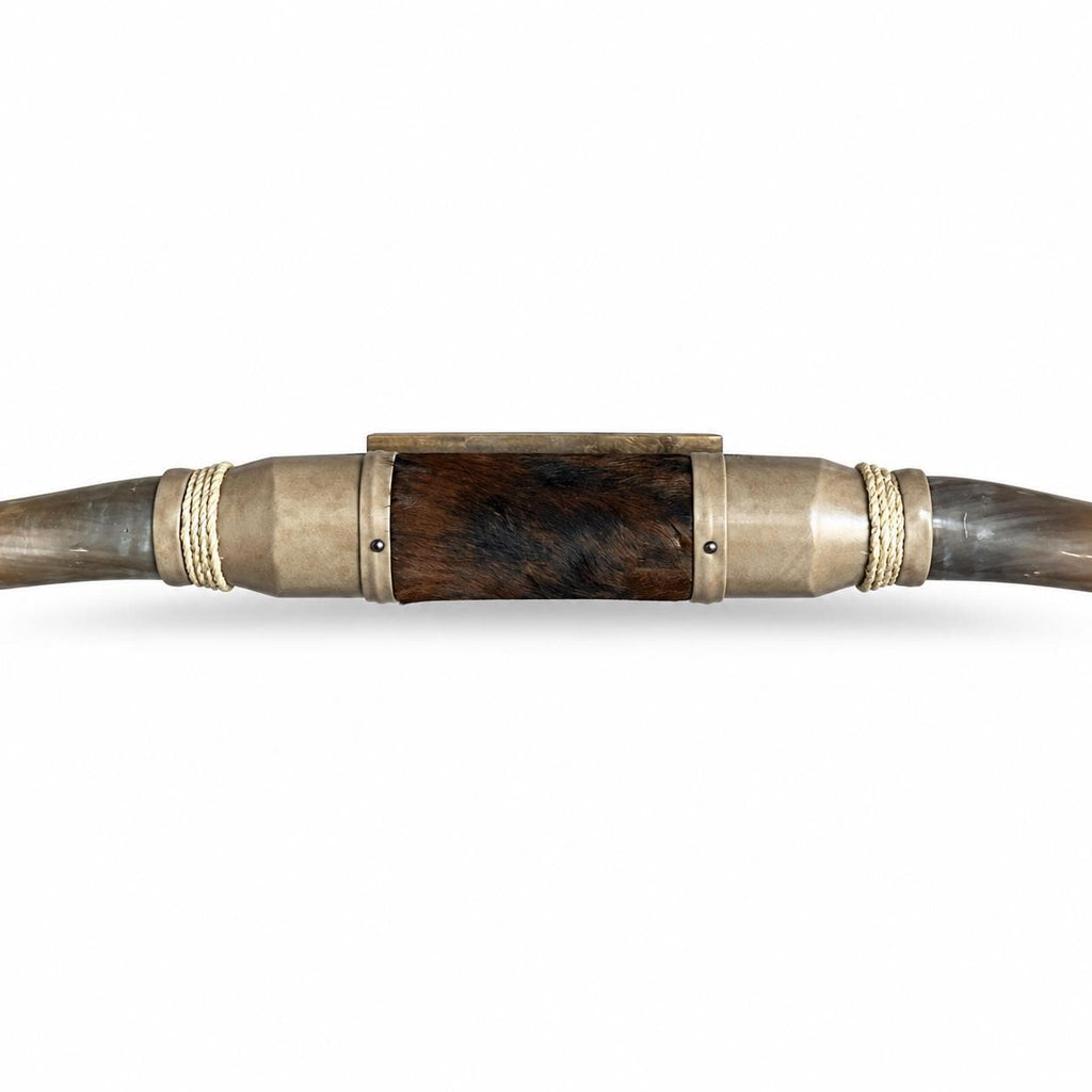 Mounted Longhorn Wall Decor, 70” Wide - Natural Horns with Cowhide-Wrapped Wood Mount