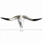 Longhorn Skull Wall Decor, 48” Wide – Natural Curved Horns, Rustic Western Ranch Decor