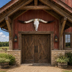 Longhorn Skull Wall Decor, 48” Wide – Natural Curved Horns, Rustic Western Ranch Decor