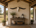 Longhorn Skull Wall Decor, 48” Wide – Dark Sweeping Horns, Western Wall Decor