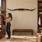 Mounted Longhorn Wall Decor, Approx. 6 Ft Wide - Two-Tone Natural Horns with Cowhide-Wrapped Wood Mount