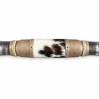 Mounted Longhorn Wall Decor, 65” Wide - Natural Horns with Cowhide-Wrapped Wood Mount