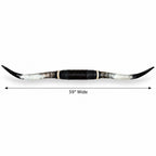 Mounted Longhorn Wall Decor, 59” Wide - Natural Horns with Cowhide-Wrapped Wood Mount