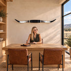 Mounted Longhorn Wall Decor, 59” Wide - Natural Horns with Cowhide-Wrapped Wood Mount