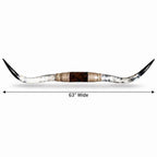 Mounted Longhorn Wall Decor, 63” Wide - Natural Horns with Cowhide-Wrapped Wood Mount