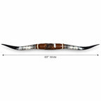 Mounted Longhorn Wall Decor, 69” Wide - Natural Horns with Cowhide-Wrapped Wood Mount